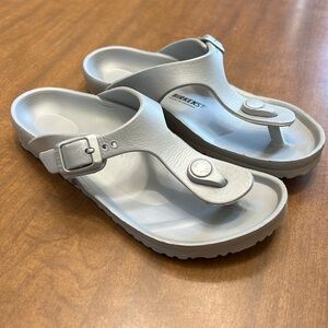 Kids Silver Birkenstock Sandals Size 33 Gizeh EVA